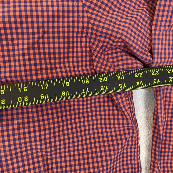 Untuckit Mens Shirt Large Red & Blue Checkered Long-Sleeve Button-Up 100% Cotton - Picture 4 of 9